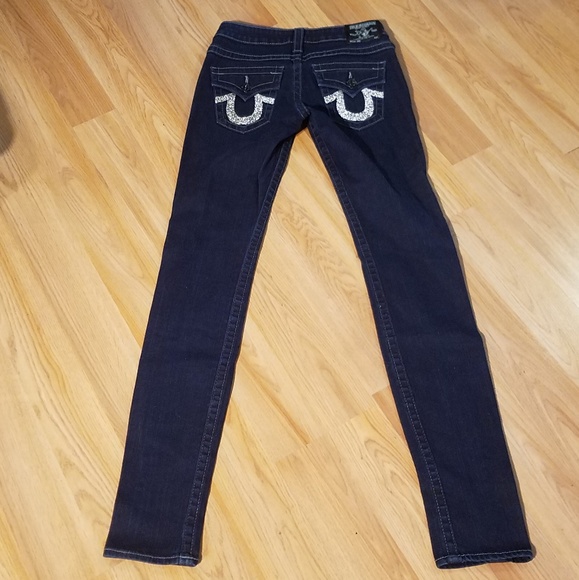 True Religion Womens Julie Flap Pocket Jewel Jeans - Picture 5 of 8